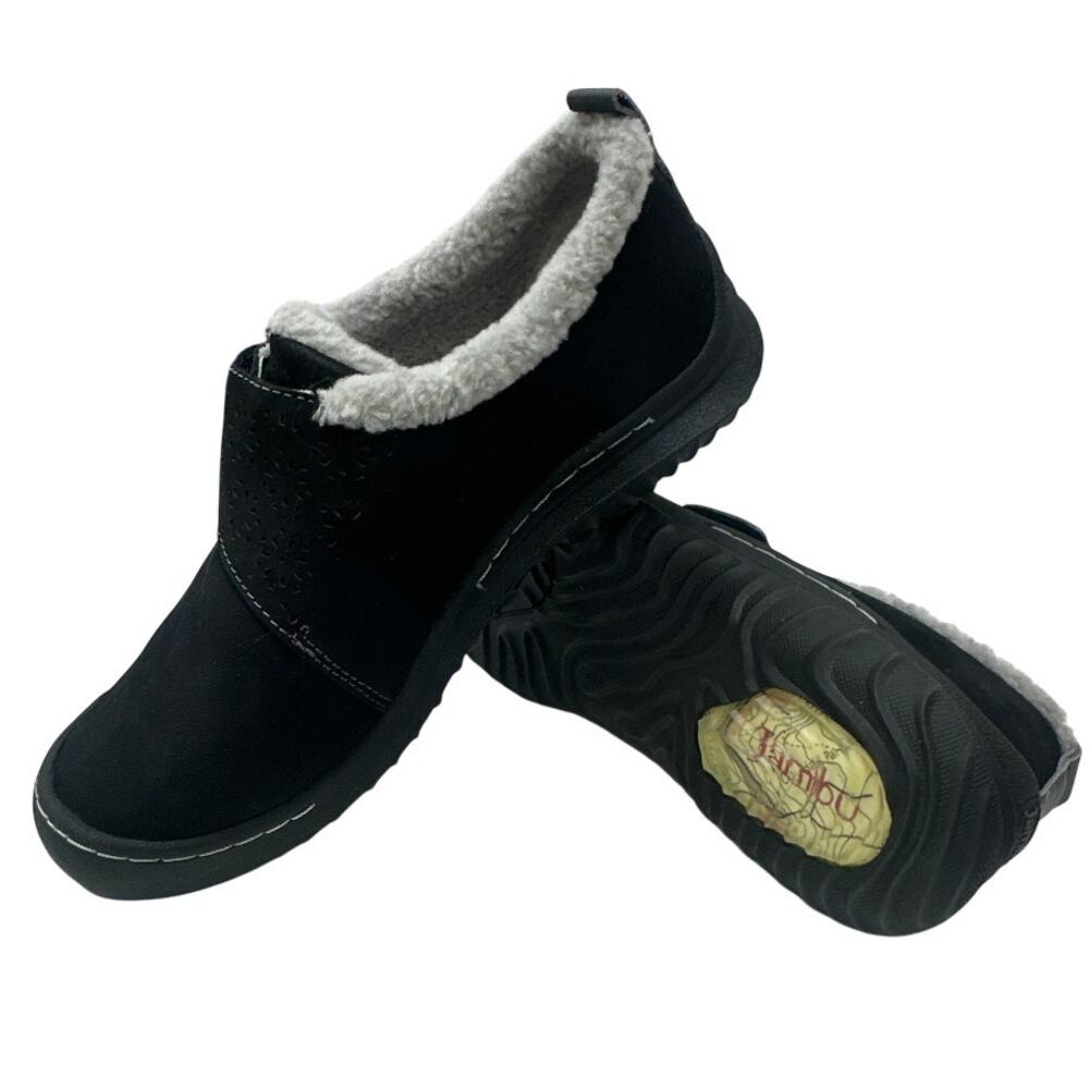 JBU Jambu Sonoma Fur Lined Shoes Loafers Women’s size 7.5 Black Suede